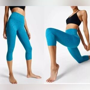 Sweaty Betty All Day Crop Leggings Blue Print M